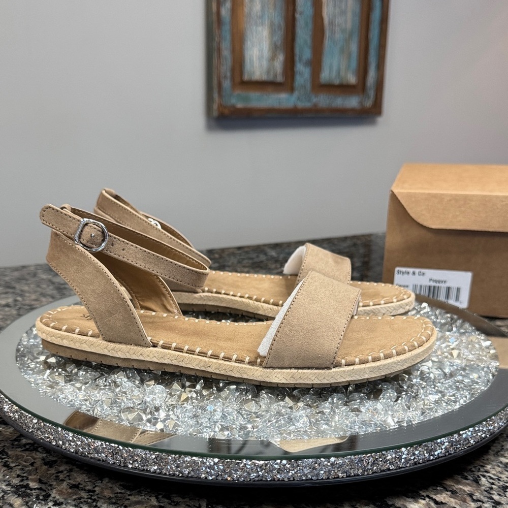 Style & Co. Peggy Tan Espadrille Sandals NEW 10